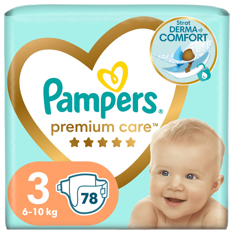 Premium Care Windeln, Nr. 3, 6-10 kg, 78 Stück, Pampers