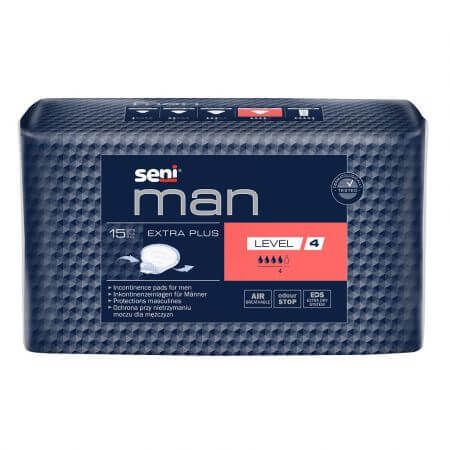 Man Extra Plus urologische Pads, Stufe 4, 15 Stück, Brüste