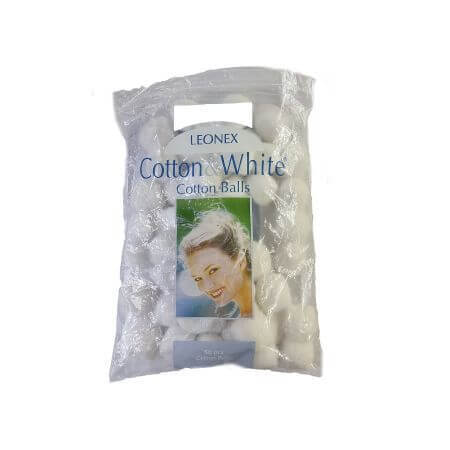 Cotton &amp; White cotton balls, 50 pieces, Leonex