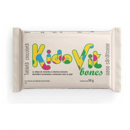 Chocolade met vitaminen voor botten Kidovit Bones Green Sugar, 50 g, Remedia Laboratories