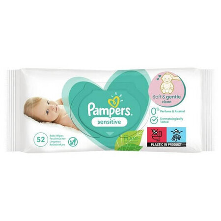 Sensitive vochtige doekjes, 52 stuks, Pampers