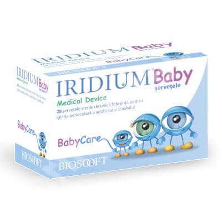 Iridium Baby Lingettes Oculaires, 28 pièces, Bio Soft Italia