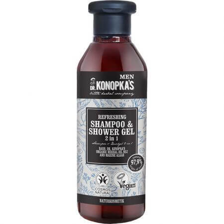 Verkwikkende shampoo en douchegel 2in1, 280 ml, Dr. Konopkas