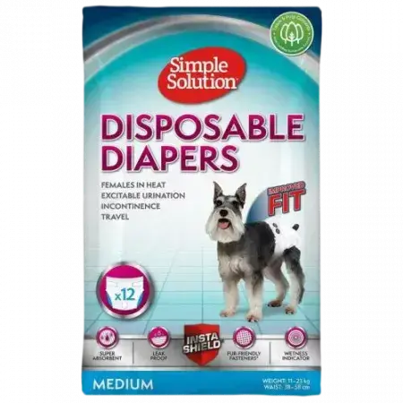 Diapers for dogs Female medium size 41-53 cm (M), 12 pieces, Simple Solution