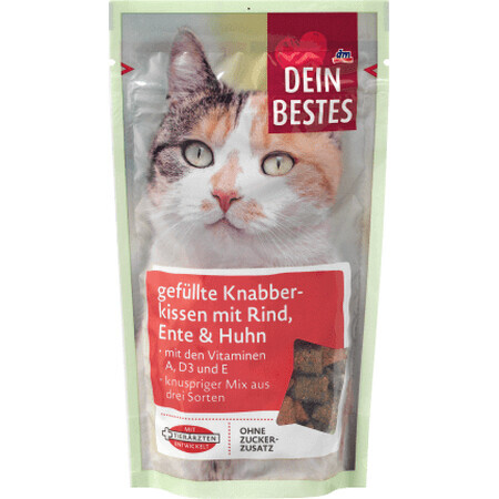 Dein Bestes Collation pour chats avec du bœuf, du canard et du poulet, 65 g