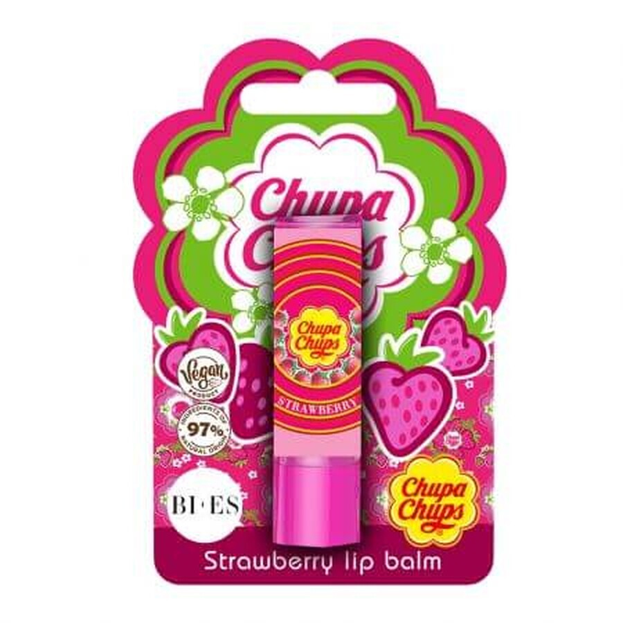 Balsamo per labbra, Chupa Chups gusto fragola, 4 g, Bi-Es