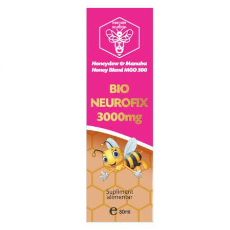 Bio Neurofix 3000 mg Honeydew &amp; Manuka Honey Blend MGO 500, 30 ml, Alcos Bioprod