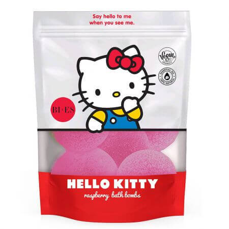 Hello Kitty Raspberry Bath Bombs, 6 x 55g, Bi-Es