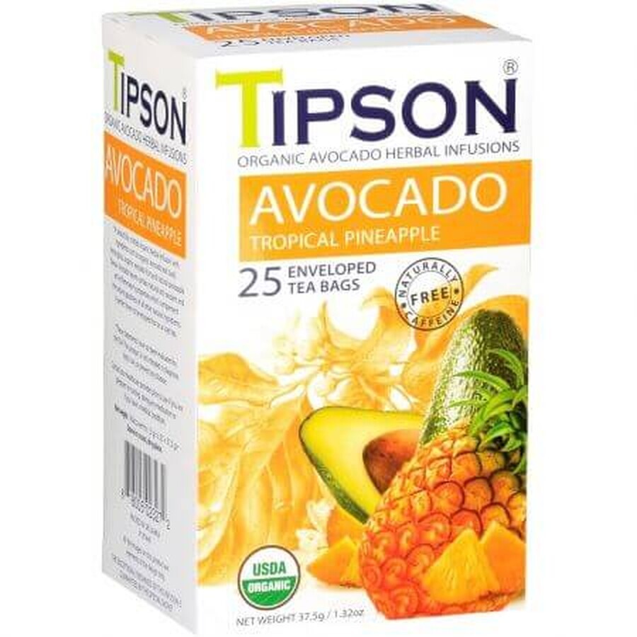 Thé écologique Avocat &amp; Ananas, 25 sachets, Tipson