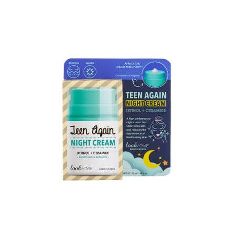 Teen Again Night Cream avec rétinol et céramides, 50 ml, Look At Me