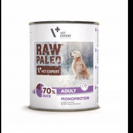 Natvoer met eendenvlees voor volwassen honden Rauw Paleo, 400 g, VetExpert