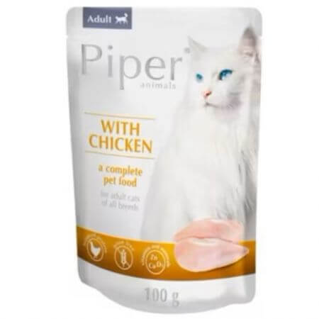 Katzennassfutter mit Huhn, 100 g, Piper