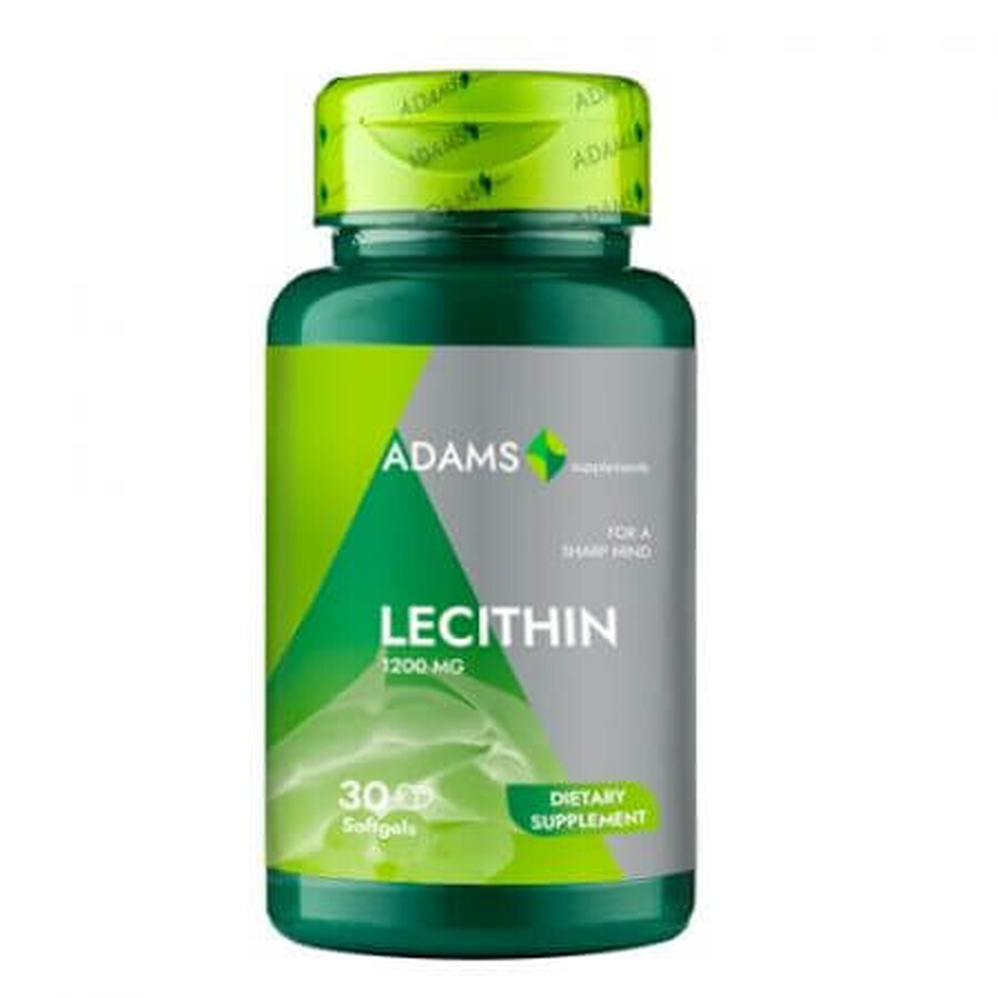 Lecithine, 1200mg, 30 capsules, Adams Vision