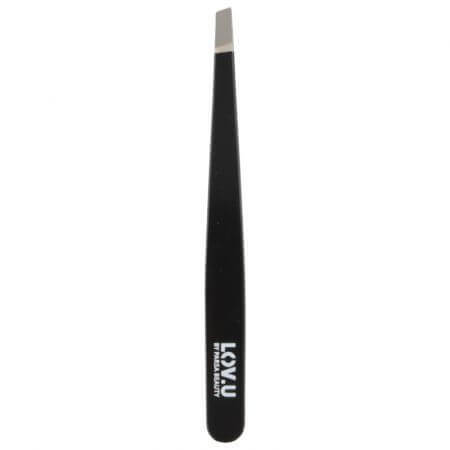 Matte black slanted tweezers, 1 piece, Parsa