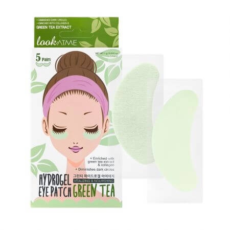 Voedende en hydraterende hydrogel pleisters met groene thee, 5 paar, Look At Me