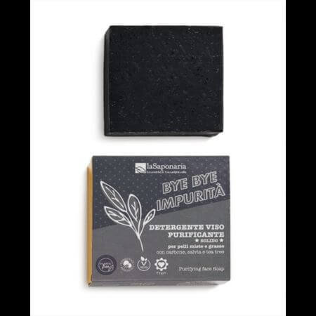 Solid face soap Bye Bye Impurities, 70 gr, La Saponaria