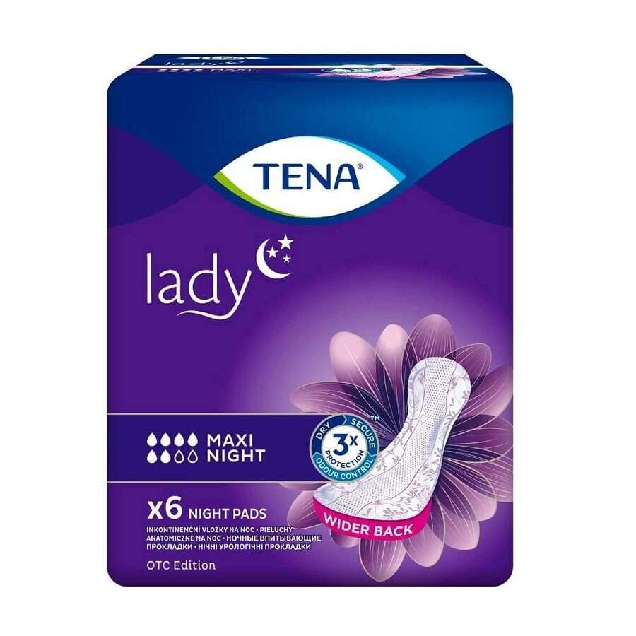 Lady Maxi Absorberend Nachtverband (760984), 6 stuks, Tena