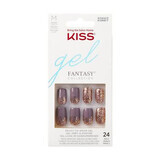 Fantasy Glitter Gel False Nails, Krush Hour Medium Squoval, Kiss