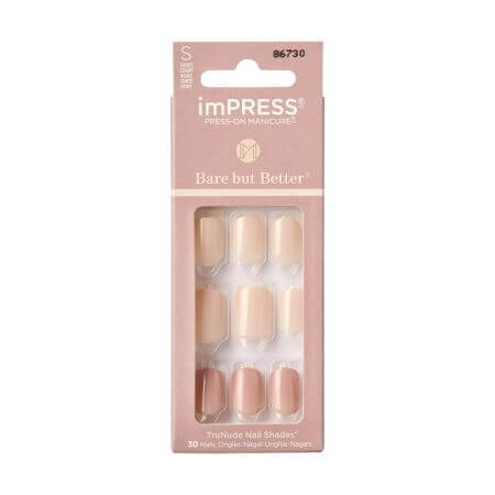 Impress False Nails, Simple Pleasure Short, Kiss