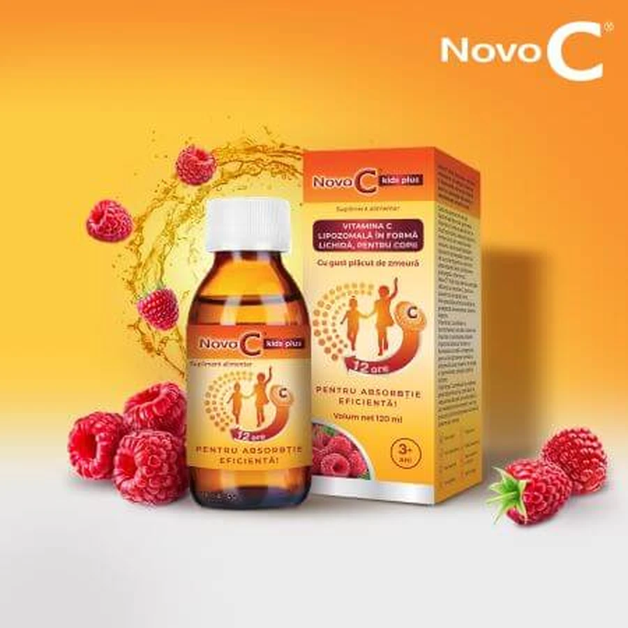 Syrup with Liposomal Vitamin C for children, +3 years, 120 ml, Novo C Kids