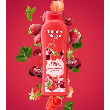 Strawberry &amp; Black Cherry Shower Gel, 650 ml, Tulip