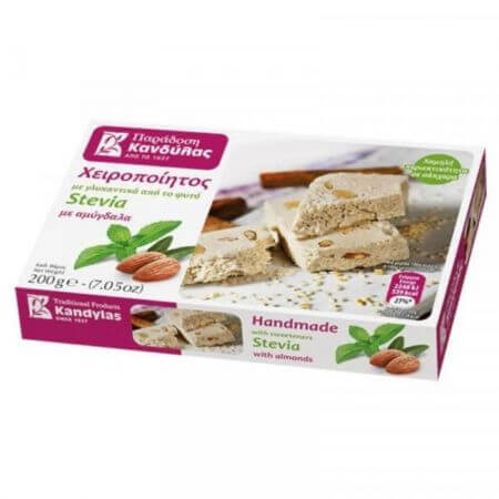 Mandel-Halva, gesüßt mit Stevia, 200 g, Kandylas