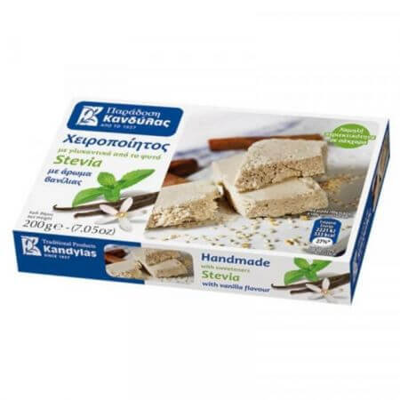 Halva con vaniglia addolcito con Stevia, 200 g, Kandylas