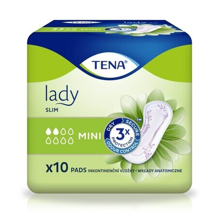 Lady Slim Mini serviettes absorbantes (757148), 10 pièces, Tena