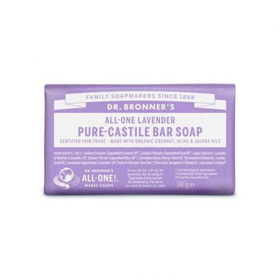 Sapone solido alla lavanda di Castiglia, 140 g, Dr. Bronner's