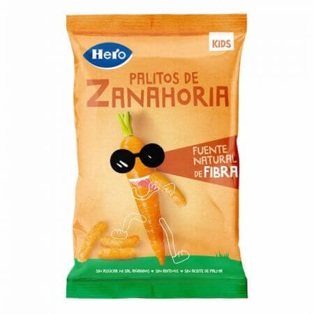 Bâtonnets de maïs avec carotte, 30 g, Hero