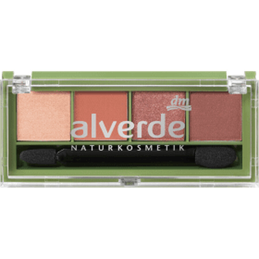 Alverde Naturkosmetik Oogschaduwpalette quattro 95 Bourgondisch Rood, 4,4 g