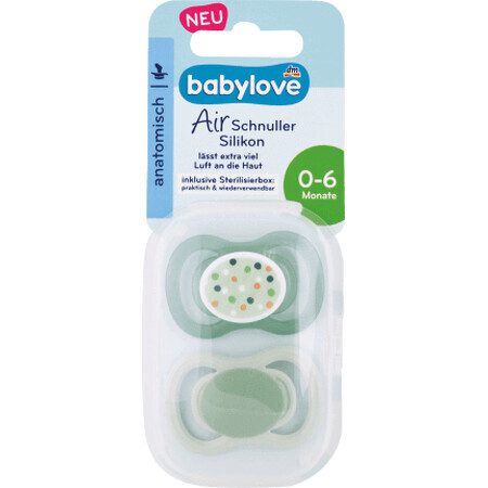 Babylove Sucette anatomique en silicone 0-6 mois, 2 pièces