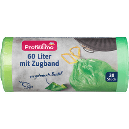 Profissimo Vuilniszakken koord 60L, 30 stuks