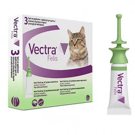 External parasiticide for cats Vectra Felis, 3 pipettes, Ceva Sante