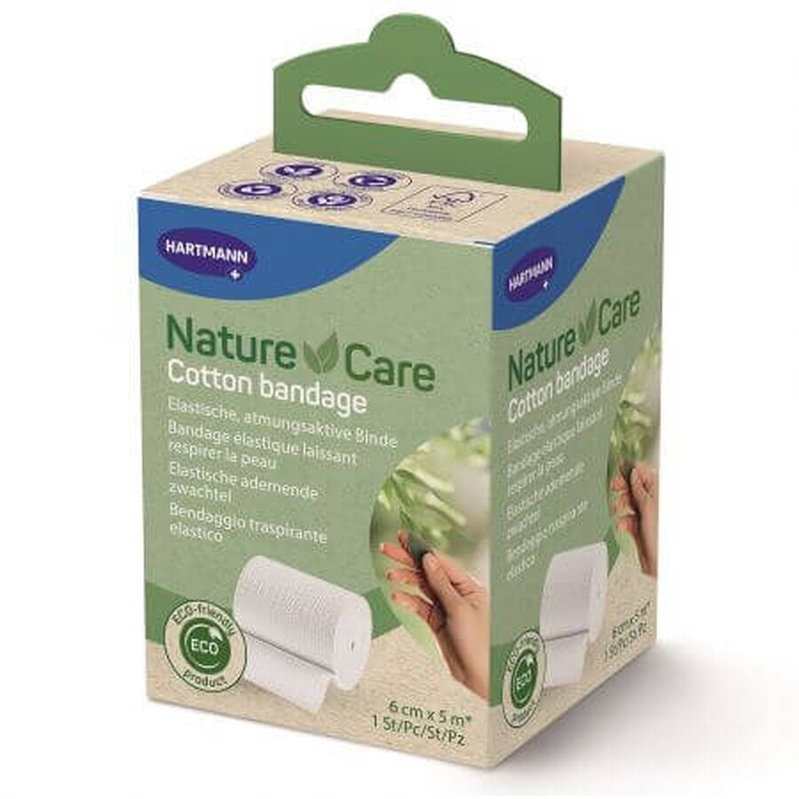 Elastische bevestigingstape Nature Care, 6 cm x 5 m, 1 stuk, Hartmann