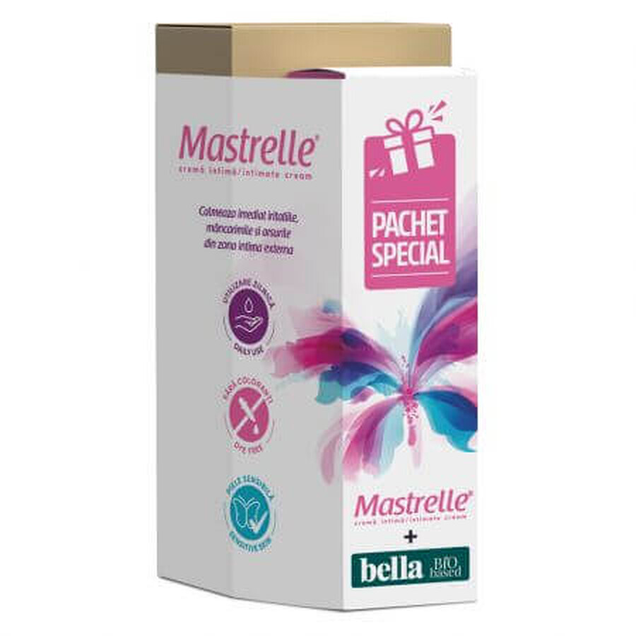 Package Mastrelle intimate cream, 45g + Bella Bio hygienic pad, 28 pieces, Fiterman