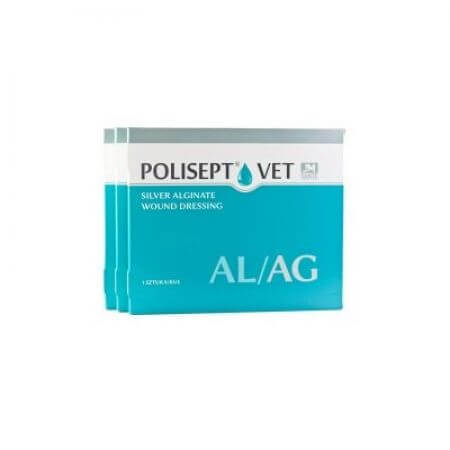 Steriler Verband mit Alginat und Silber Polisept Vet Al/Ag, 3 Stück Verband, JM Sante