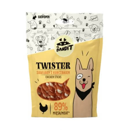 Twister Chicken Dog Treats, 80g, Mr. Bandit