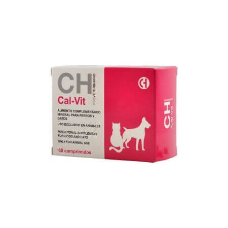 Calciumsupplement voor honden en katten CAL-VIT, 60 tabletten, Chemical Iberica