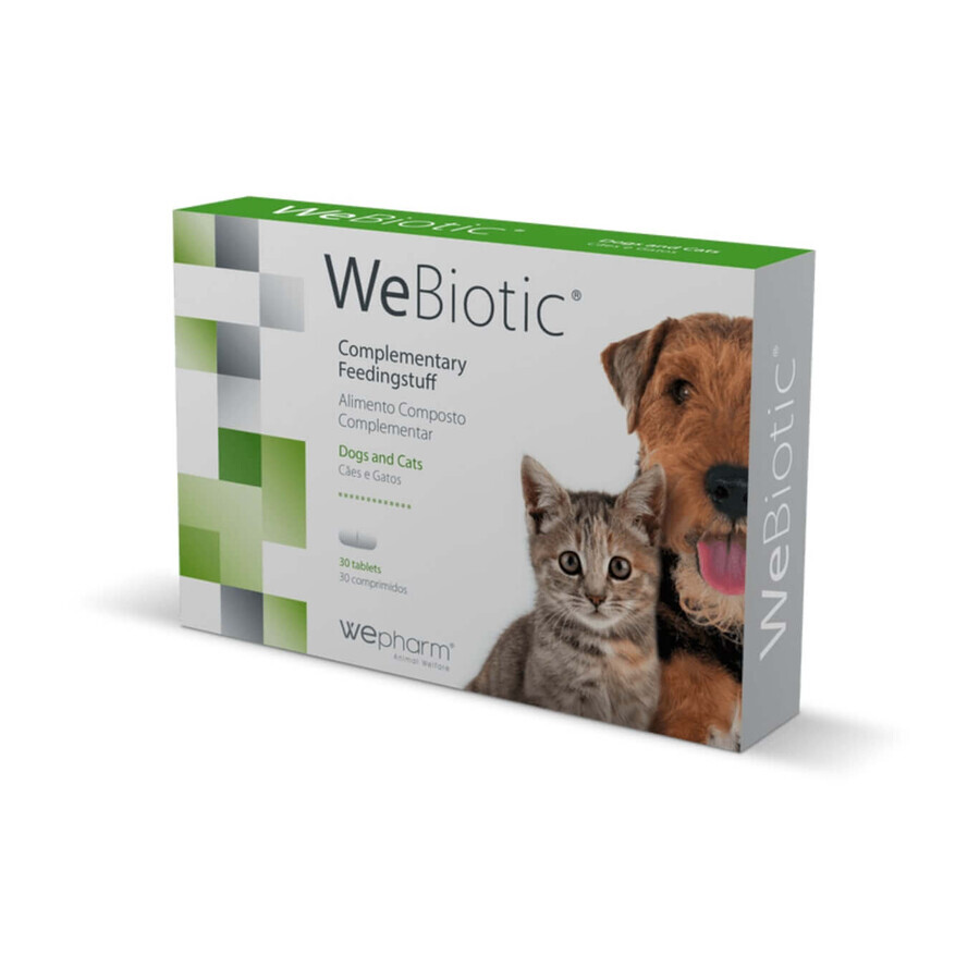 Suplemento digestivo para perros y gatos WeBiotic, 30 comprimidos, WePharm