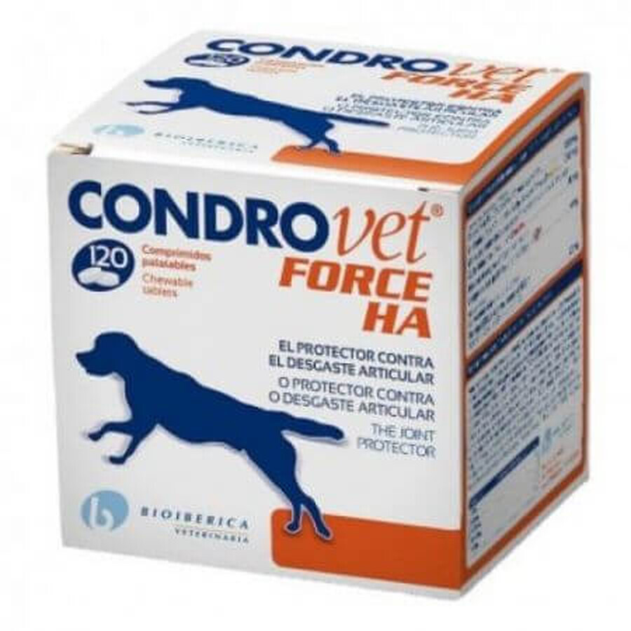 Integratore nutrizionale per cani con problemi articolari Condrovet Force HA, 120 compresse, Bioiberica