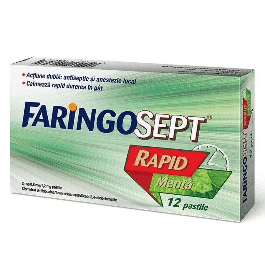 Faringosept 2 mg / 0.6 mg / 1.2 mg x 12 pills, Therapy