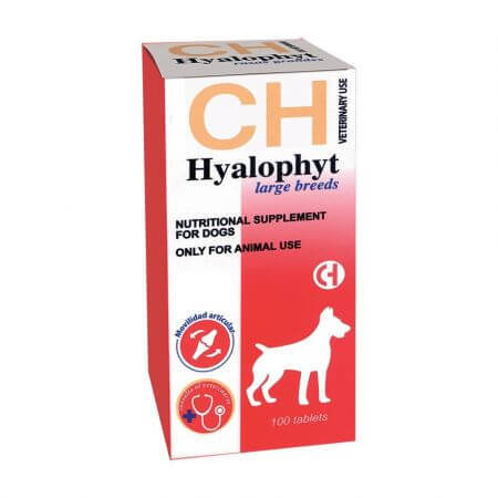 Supplément nutritif pour les articulations des grands chiens Hyalophyt, 100 comprimés, Chemical Iberica