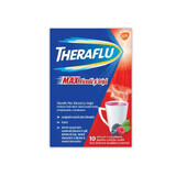 Theraflu Max Raceala si Gripa cu aroma de fructe de padure si mentol, 10 plicuri, GSK