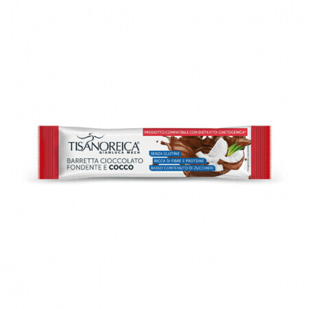 Donkere chocolade en kokosnoot proteïnereep Gianluca Mech Tisanoreica Donkere chocolade en kokosnootreep 1x35gr