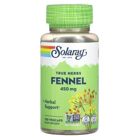 Fenouil (Fennel) 450mg Solaray, 100 gélules, Secom