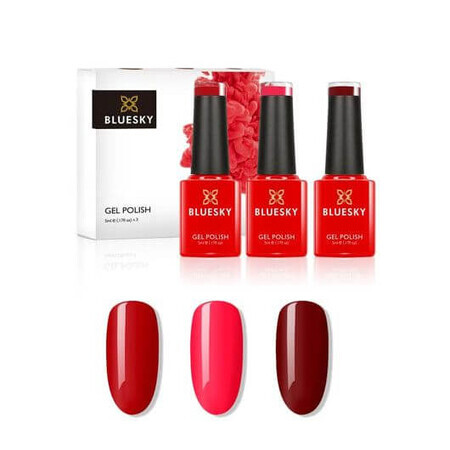 Set de vernis semi-permanent Bluesky Reds mini trio 3x5ml