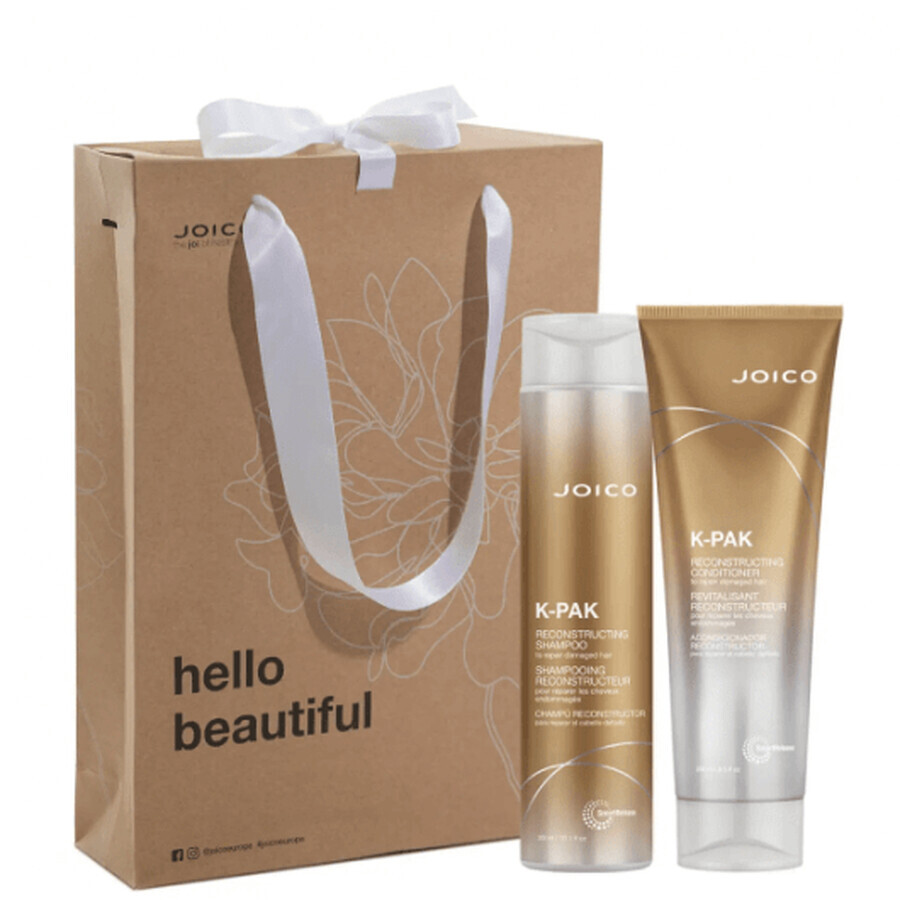 Set per capelli danneggiati Hello Beautiful K-Pak Reconstructing Duo, 300 ml x 250 ml, Joico