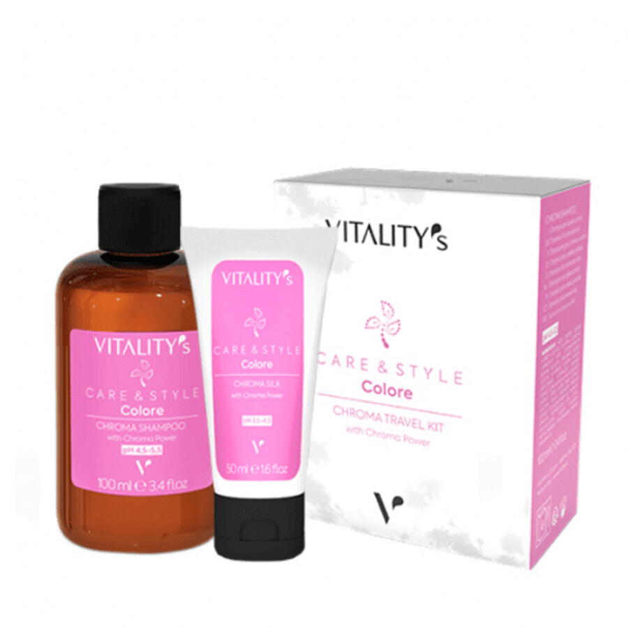 Vitality's Care&amp;Style Colore Chroma Travel Kit voor gekleurd haar 1x100ml 1x50ml