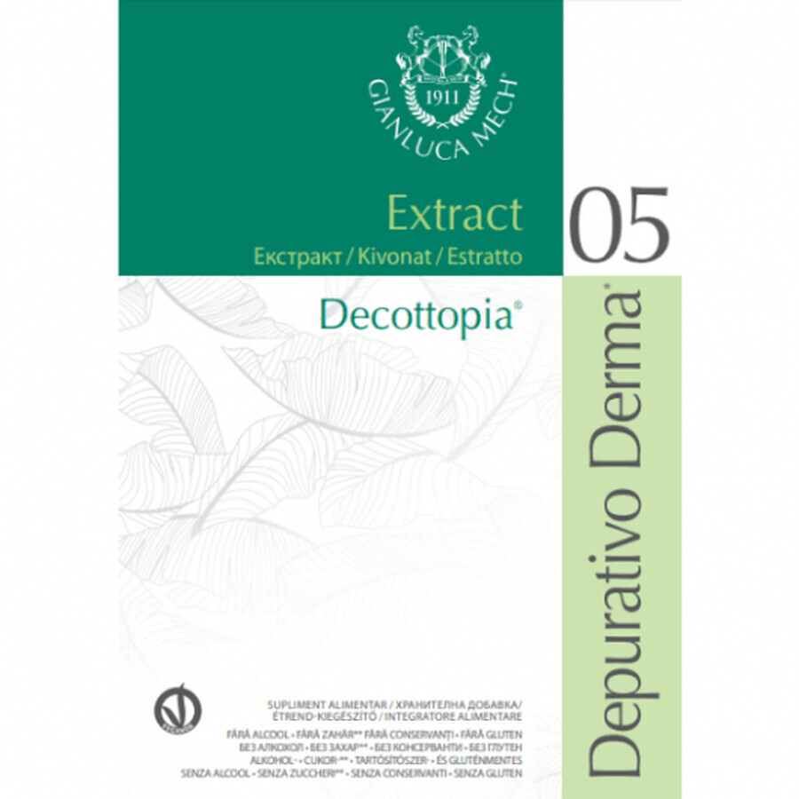 Supliment alimentar lichid Gianluca Mech Decottopia Depurativo Derma 05 16x30ml